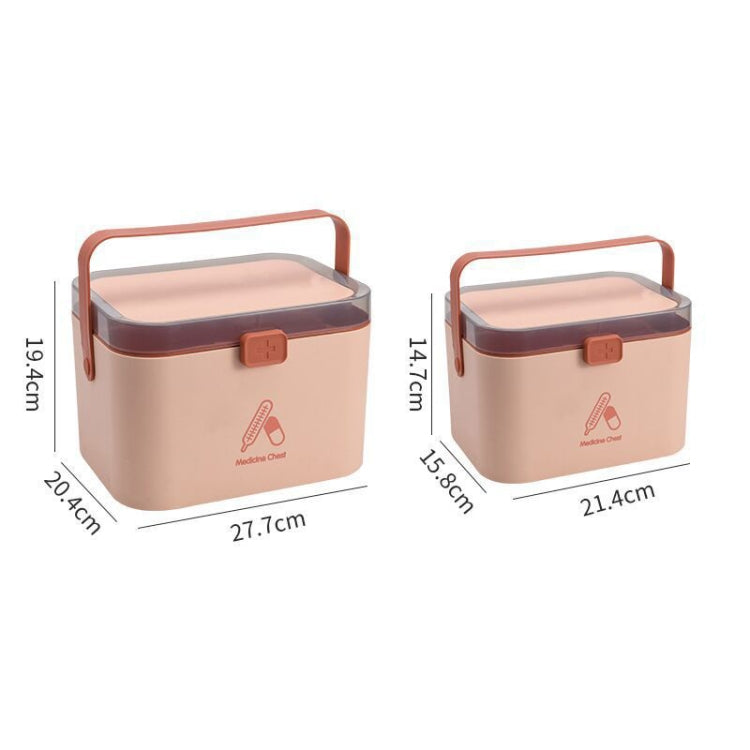 Household Plastic Small Medicine Box Portable Medicine Storage Box, Size: 21.4 x 15.8 x 14.7cm(Grey)