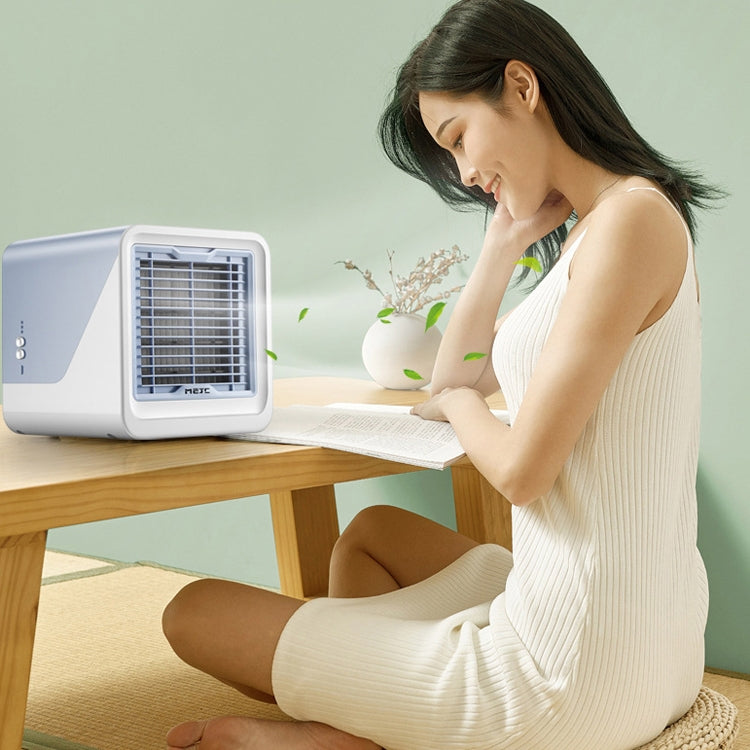 MG -191 Mini Air Cooler Home Dormitory Office Air Conditioning Fan Portable Small Desktop USB Fan(Sky Blue)