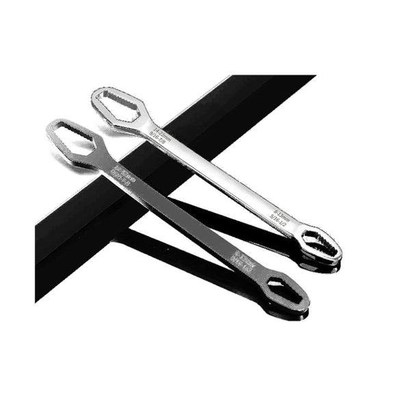 Multi-Function Plum Wrench Open Adjustment Double-Headed Self-Tightening Wrench(Black)