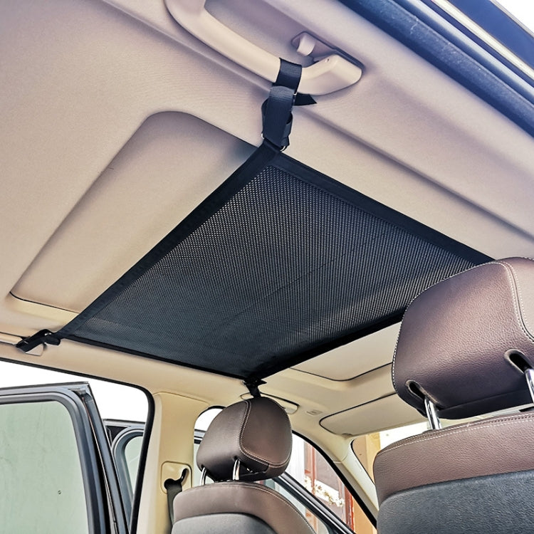 Car Storage Network Pocket Car Roof Seating Room Mesh Folding Hanging Bag, Style: Single Layer(Black)