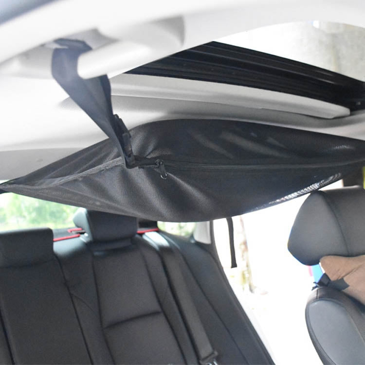 Car Storage Network Pocket Car Roof Seating Room Mesh Folding Hanging Bag, Style: Single Layer(Red)