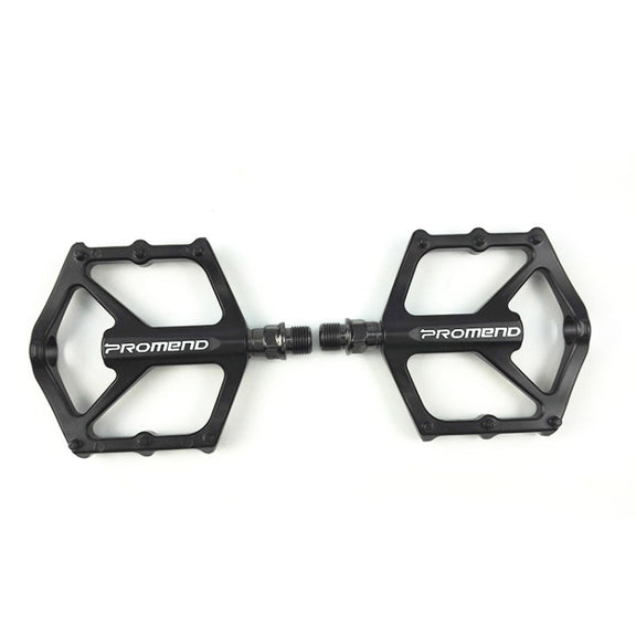 1 Pair PROMEND PD-M46 Bicycle Pedal Aluminum Alloy CNC Bearing Palin Pedal(Black)