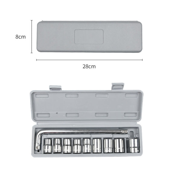 10 PCS / Set CY-0117 Sleeve Combination Tool Set Ratchet Repair Emergency Tricycle Auto Repair Multi-Function Set