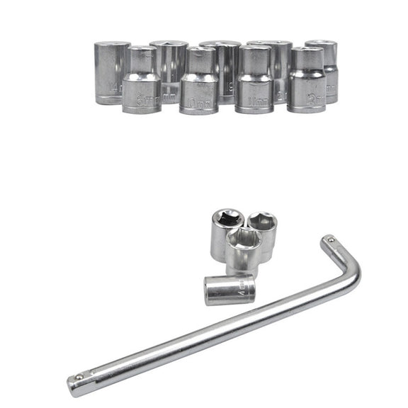 10 PCS / Set CY-0117 Sleeve Combination Tool Set Ratchet Repair Emergency Tricycle Auto Repair Multi-Function Set