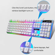 ZGB G21B Colorful Glow USB Wired Keyboard Mouse Set(White)