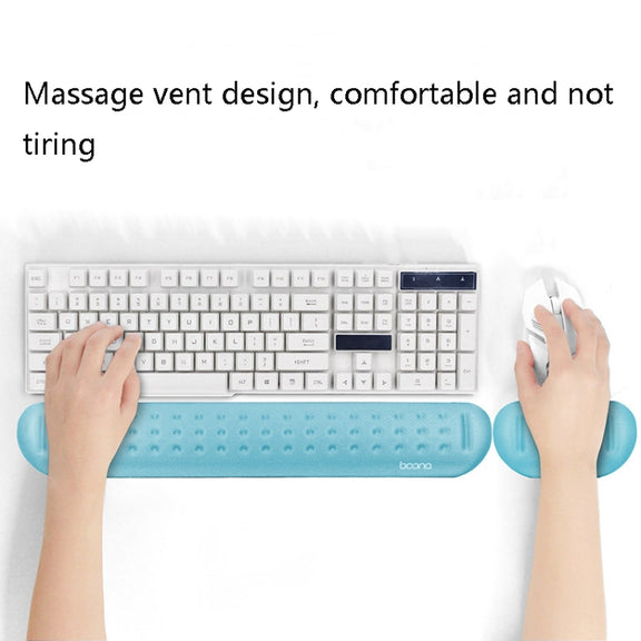 Baona Silicone Memory Cotton Wrist Pad Massage Hole Keyboard Mouse Pad, Style: Mouse Pad (Black)