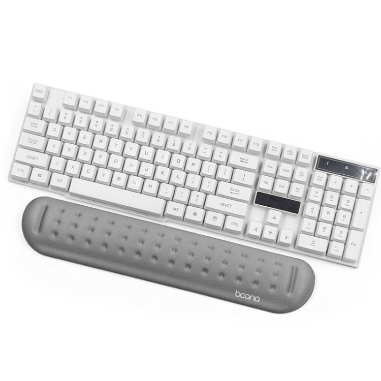 Baona Silicone Memory Cotton Wrist Pad Massage Hole Keyboard Mouse Pad, Style: Medium Keyboard Rest (Gray)
