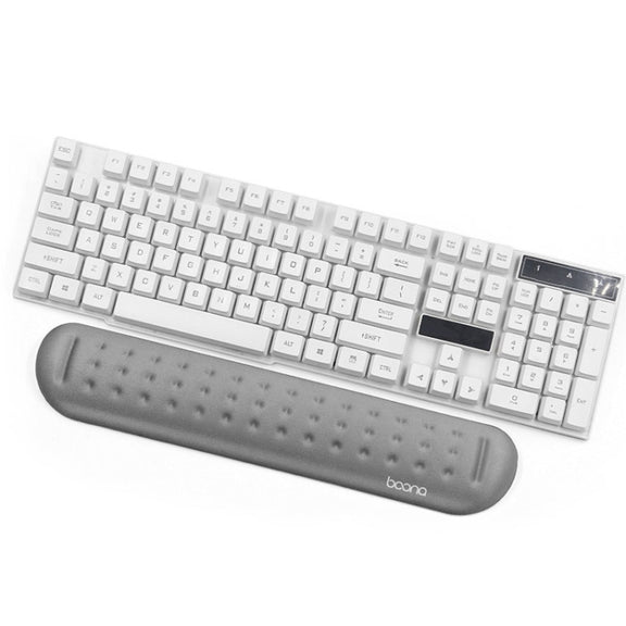Baona Silicone Memory Cotton Wrist Pad Massage Hole Keyboard Mouse Pad, Style: Medium Keyboard Rest (Gray)