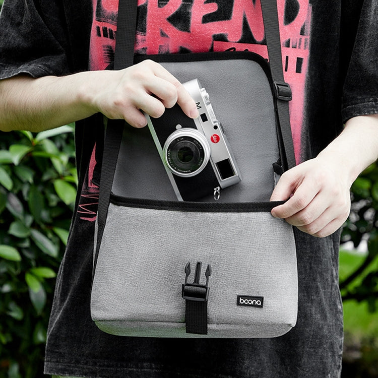 Baona BN-H013 Camera Shoulder Bag SLR Lens Storage Handbag(Light-Thin Gray)