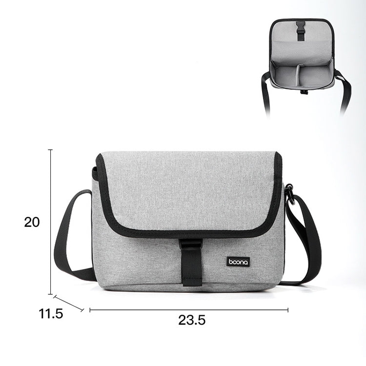 Baona BN-H013 Camera Shoulder Bag SLR Lens Storage Handbag(Light-Thin Gray)