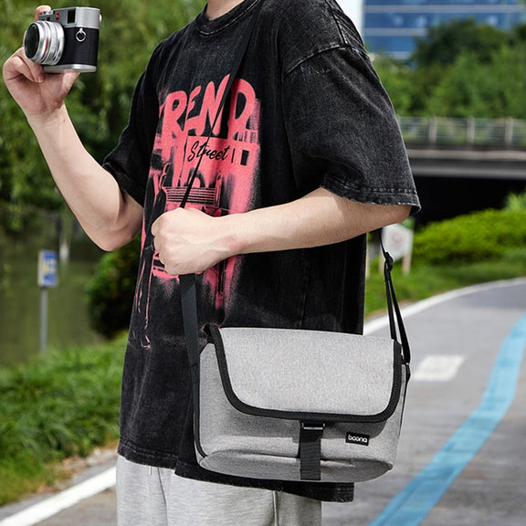 Baona BN-H013 Camera Shoulder Bag SLR Lens Storage Handbag(Light-Thin Gray)