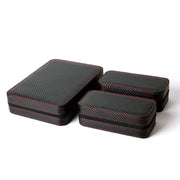 PU Leather Full Carbon Fiber Zipper Watch Bag Watch Storage Display Box, Style: 02 Watch Position
