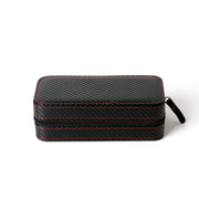 PU Leather Full Carbon Fiber Zipper Watch Bag Watch Storage Display Box, Style:  08 Watch Position