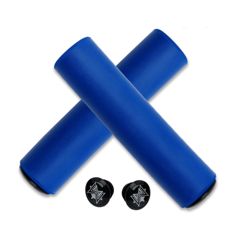 MEROCA Mountain Bike Grip Cover Shock Absorbic Silicone Handlebar Sponge Cover(Blue)