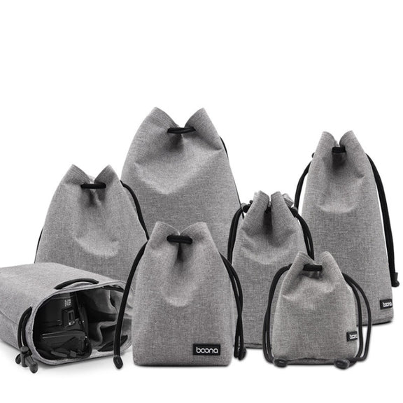 Benna Water-resistant SLR Camera Lens Bag  Lens Protective Cover Pouch Bag, Color: Square Medium(Gray)