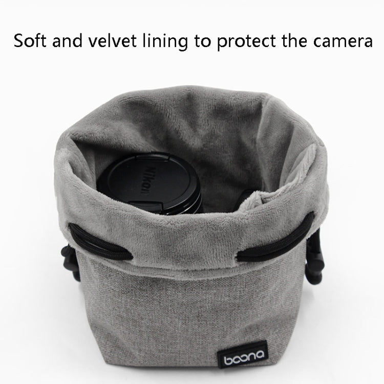 Benna Water-resistant SLR Camera Lens Bag  Lens Protective Cover Pouch Bag, Color: Square Medium(Gray)