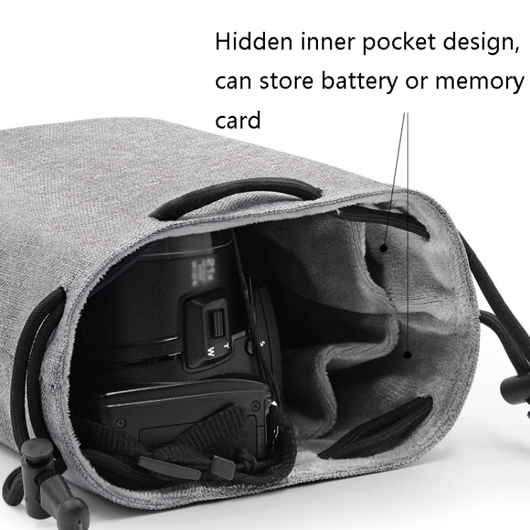 Benna Water-resistant SLR Camera Lens Bag  Lens Protective Cover Pouch Bag, Color: Square Medium(Gray)
