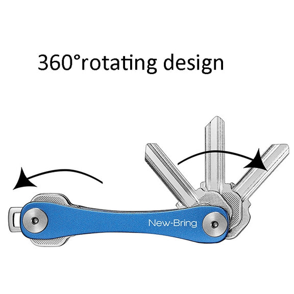 New Bring Mini Keychain Emergency Tool Multifunctional Portable Car Accessories Metal Key Storage Device(Gray Lengthening)