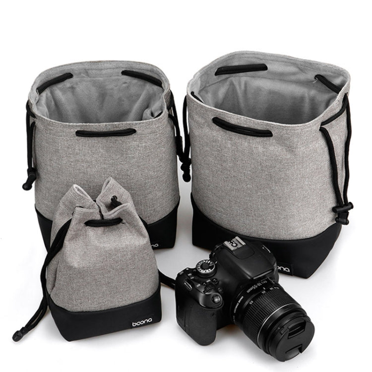 Baona Water-resistant Micro SLR Camera Bag Protective Cover Drawstring Pouch Bag, Color: Large Gray