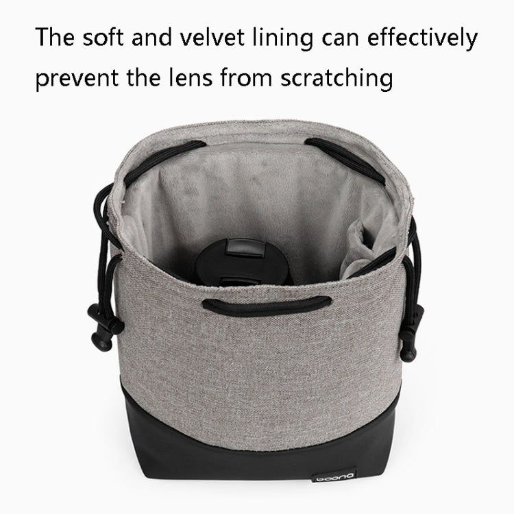 Baona Water-resistant Micro SLR Camera Bag Protective Cover Drawstring Pouch Bag, Color: Large Gray