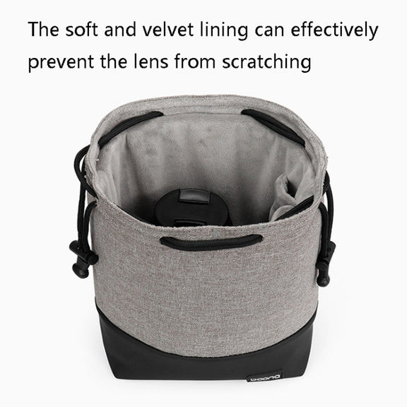 Baona Water-resistant Micro SLR Camera Bag Protective Cover Drawstring Pouch Bag, Color: Large Gray