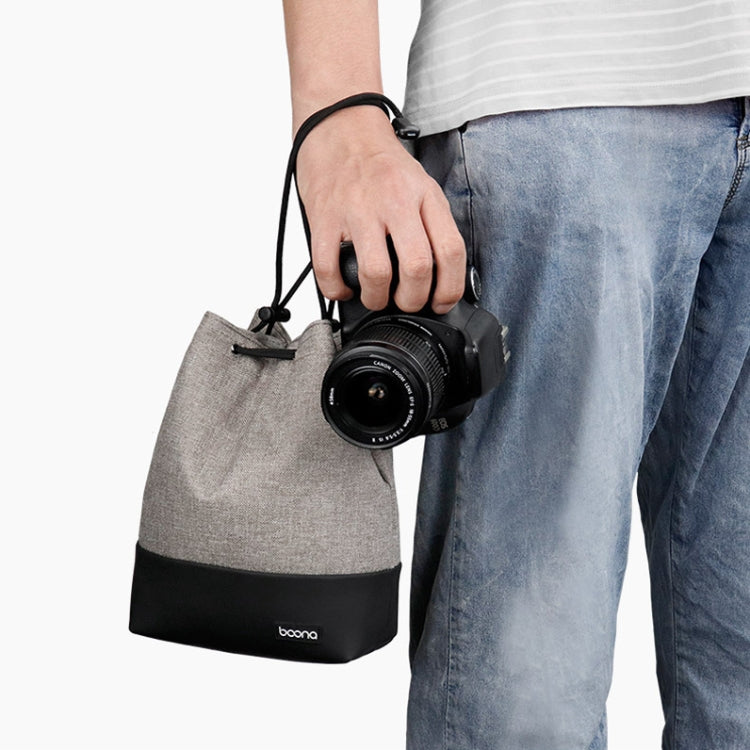 Baona Water-resistant Micro SLR Camera Bag Protective Cover Drawstring Pouch Bag, Color: Large Gray