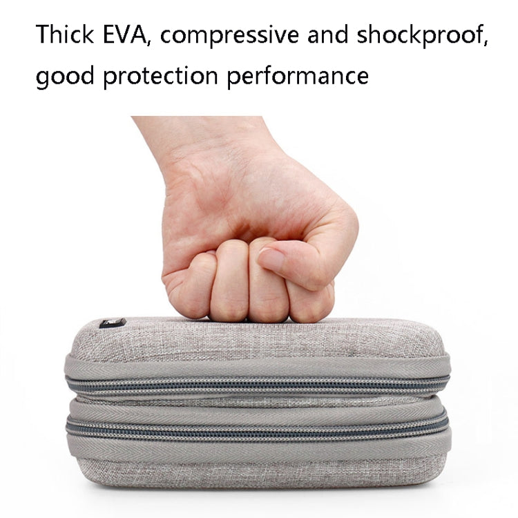 Baona BN-F027 Double-Layer Mobile Hard Disk Storage Bag EVA Hard Shell Hard Disk Protective Cover(Gray)