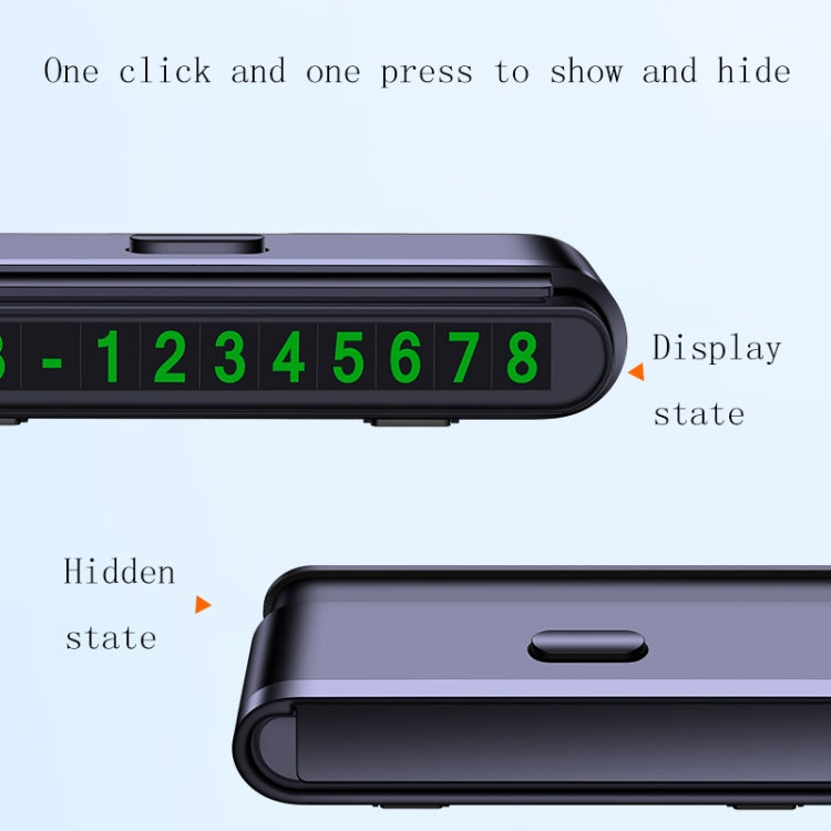 2 PCS One-Click Automatic Hiding Temporary Parking Signs For Cars(Black