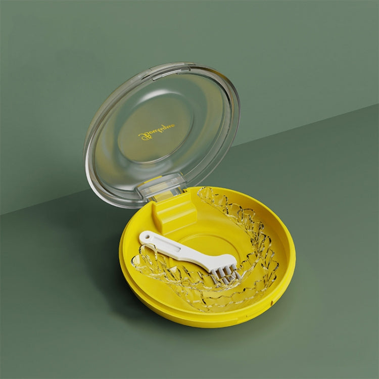 Household Denture Braces Box Orthodontic Storage Box(Yellow)