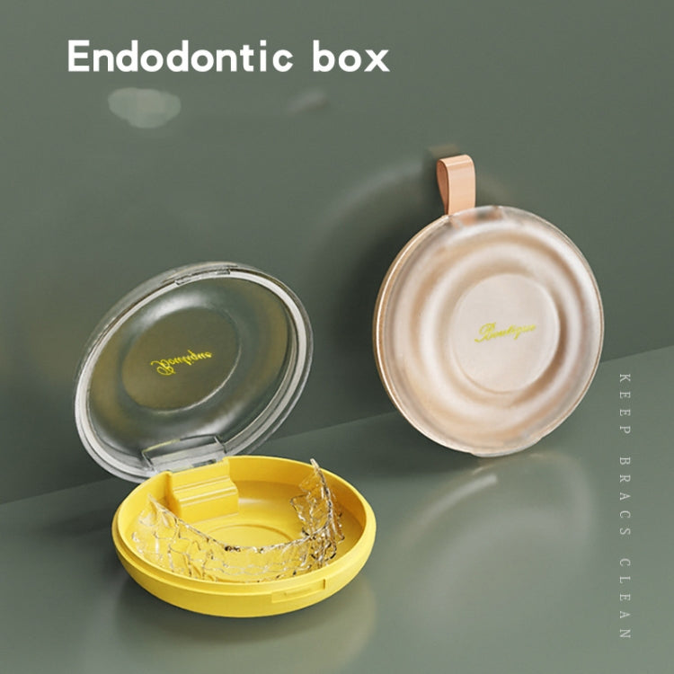 Household Denture Braces Box Orthodontic Storage Box(Yellow)