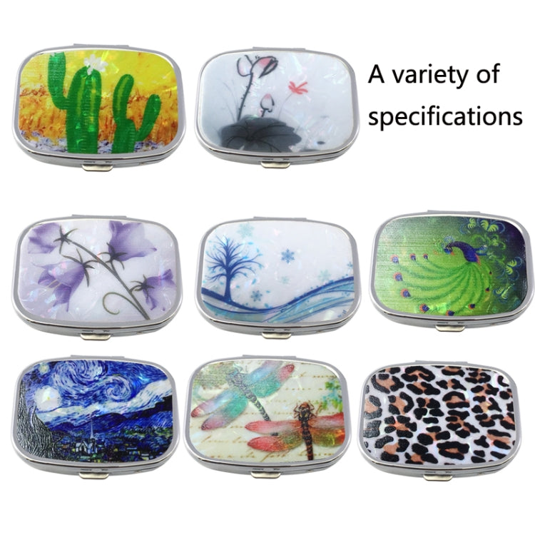 2 PCS Y10336 Two-Compartment Metal Portable Pill Box(Dragonfly)