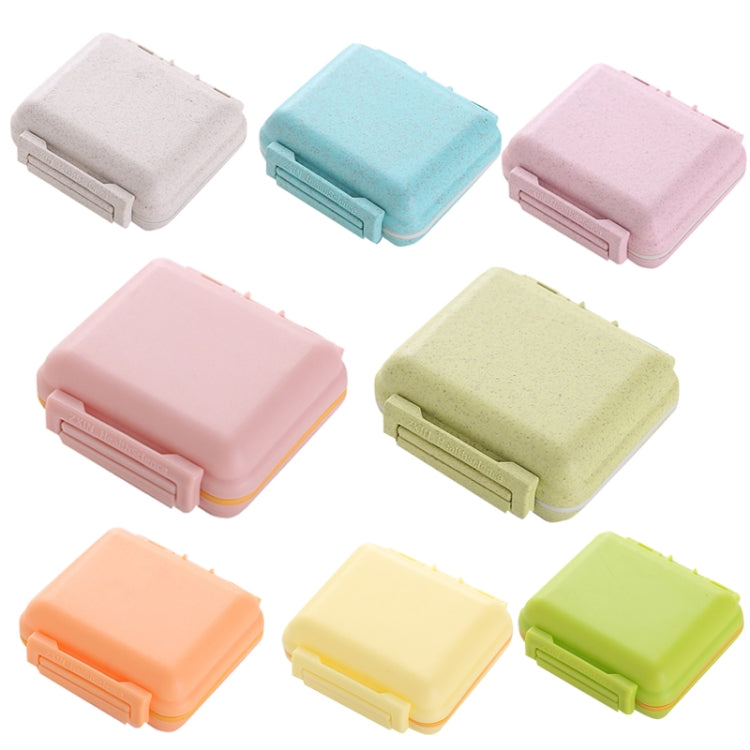 JS0018 Wheat Portable Sealed Pill Box with 6 Compartments For Pill Health Care Box(Solid Pink)