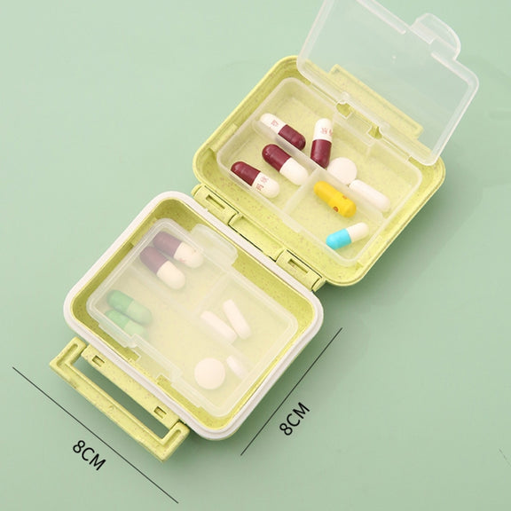 JS0018 Wheat Portable Sealed Pill Box with 6 Compartments For Pill Health Care Box(Solid Pink)