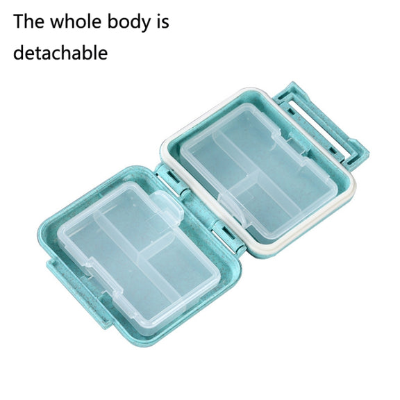 JS0018 Wheat Portable Sealed Pill Box with 6 Compartments For Pill Health Care Box(Solid Yellow)