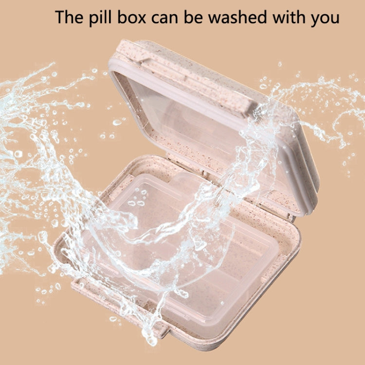 JS0018 Wheat Portable Sealed Pill Box with 6 Compartments For Pill Health Care Box(Green)