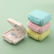 JS0018 Wheat Portable Sealed Pill Box with 6 Compartments For Pill Health Care Box(Solid Yellow)