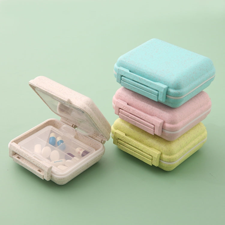 JS0018 Wheat Portable Sealed Pill Box with 6 Compartments For Pill Health Care Box(Solid Pink)