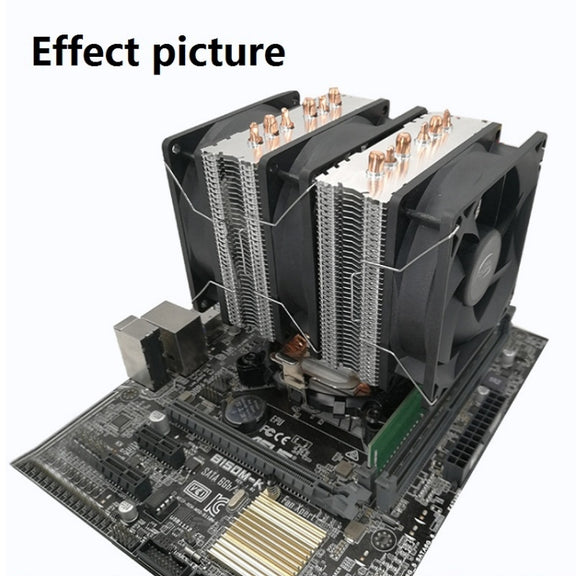 COOL STORM CT-4U-9cm Heat Pipe Dual-Tower CPU Radiator Copper Pipe 9 Cm Fan For Intel/AMD Platform Specification： Aurora Three-fan 3 Line