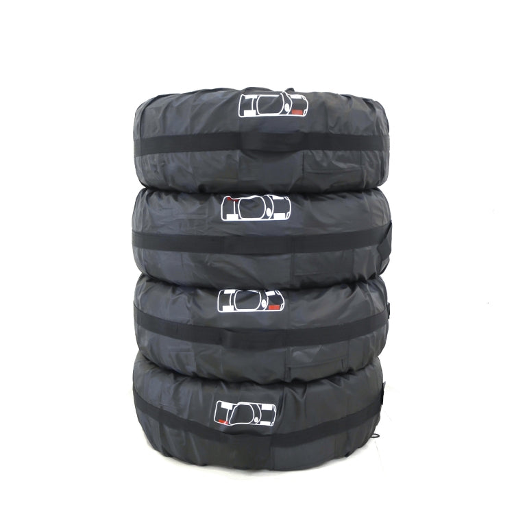 4 in 1 Water-resistant Dustproof Sunscreen Car Tire Spare Tire Cover, Size:S (Black)