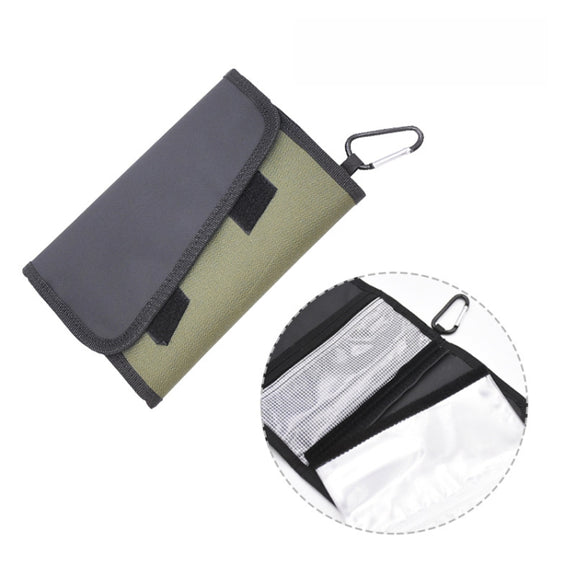 Splitable Fish Bait Bag With 6 PVC Self-Sealing Stickers Classification Storage Hanging Bag(Army Green)
