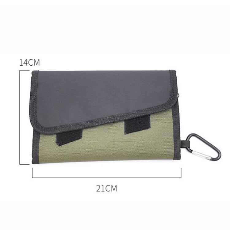 Splitable Fish Bait Bag With 6 PVC Self-Sealing Stickers Classification Storage Hanging Bag(Army Green)