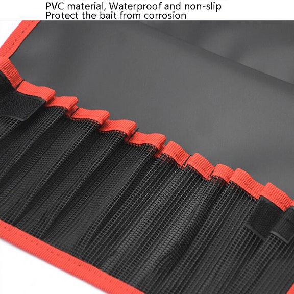 Road Sub-Bait Tool Bag Fishing Accessories Portable Storage Bag Water-resistant Foldable Lead Fish Bag(Red Black)