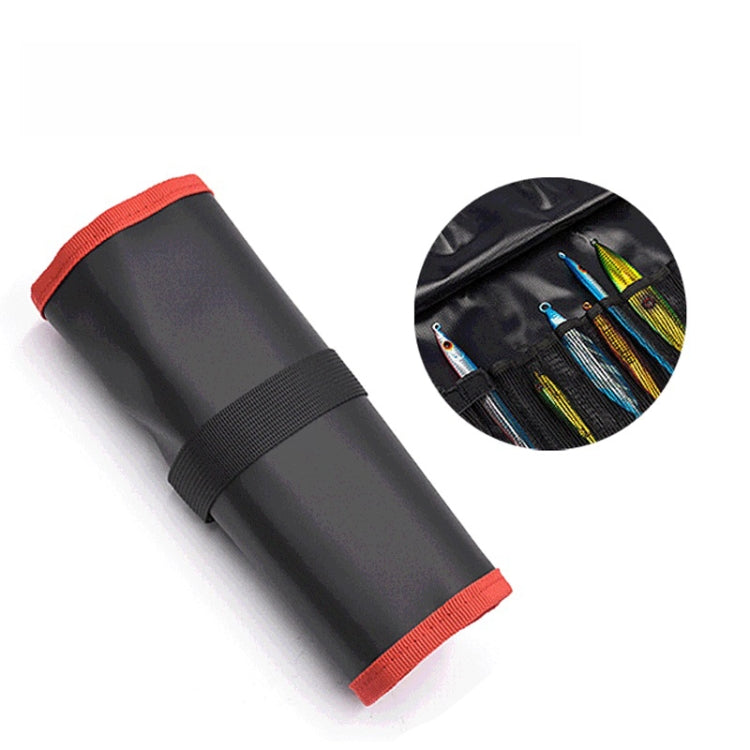 Road Sub-Bait Tool Bag Fishing Accessories Portable Storage Bag Water-resistant Foldable Lead Fish Bag(Red Black)