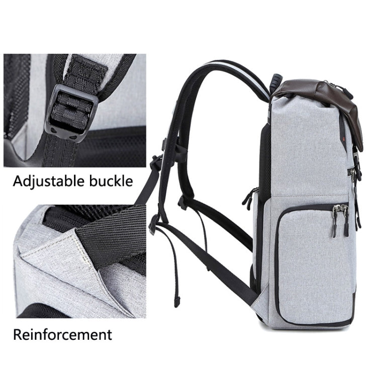 C3081 Camera  Computer Shoulder Digital Camera Bag Large Capacity Photography Backpack(Dark Gray)