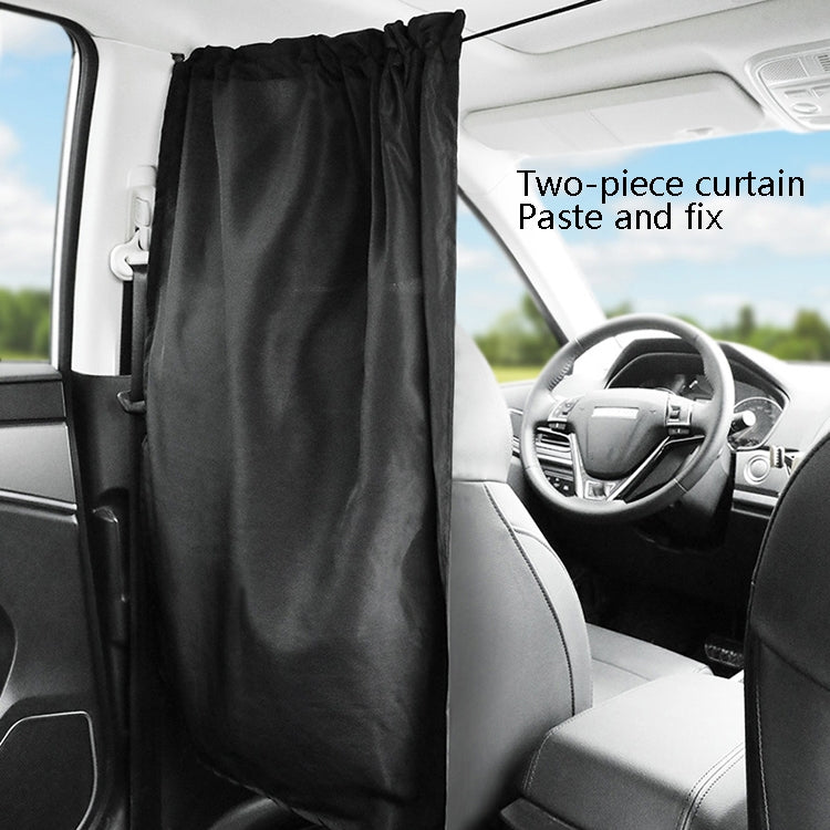 2 PCS 69 x 82cm Automobile Front And Rear Partition Curtain Business Car Air Conditioning Privacy Curtain(black)