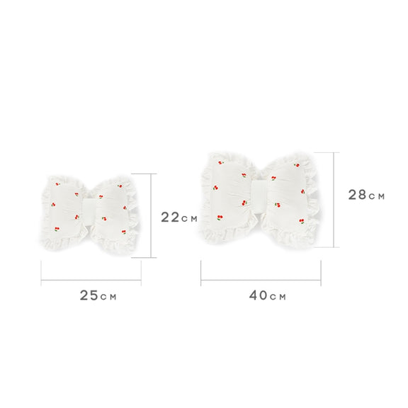 Bow Car Head Pillow Car Seat Neck Pillow Comfortable Cotton Car Supplies, Colour: Cherry Headrest