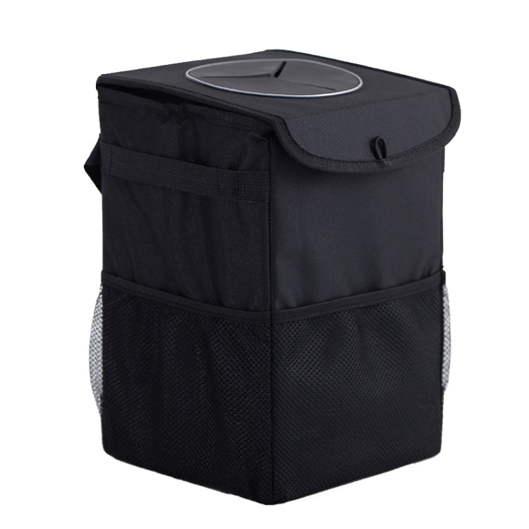 With Cover Car Trash Can Foldable Car Chair Back Trash Can Water-resistant Box, Size: 20 x 20 x 30cm(Black)