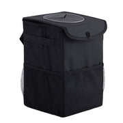 With Cover Car Trash Can Foldable Car Chair Back Trash Can Water-resistant Box, Size: 20 x 20 x 30cm(Black)