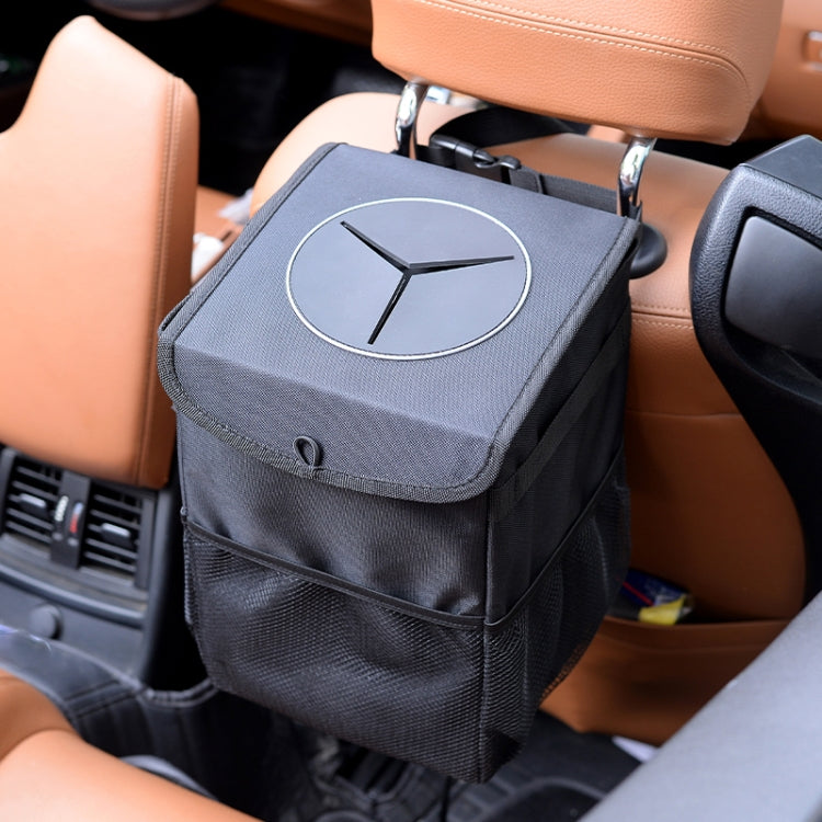 With Cover Car Trash Can Foldable Car Chair Back Trash Can Water-resistant Box, Size: 20 x 20 x 30cm(Black)