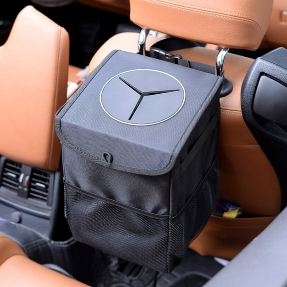 With Cover Car Trash Can Foldable Car Chair Back Trash Can Water-resistant Box, Size: 20 x 20 x 30cm(Black)
